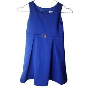 Emma Riley Blue Textured Dress Size 5 Butterfly Accent Girls Party Easter Dress